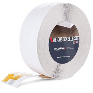 Holzbrink - Plinthe Souple Autoadhésive Blanc Plinthe pliable, 50x20 mm, 20 m