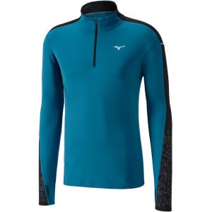 Image de Mizuno Vortex Warmalite - T-shirt manches longues running Homme - Bleu p&eacute;trole L T-shirts course &agrave; pied