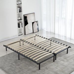 Sommier Extensible Sampur Largeur adaptable - Résistant et Confortable - Pieds Inclus - noir