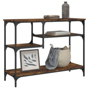 VidaXL Table console avec étagères chêne fumé 100x35x75 cm Smoked oak