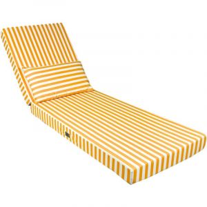 Coussin bain de soleil premium avec coussin - Rayures Jaunes