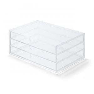 Bo&icirc;te en acrylique 3 tiroirs L25.5X P17X H10cm