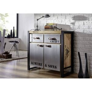 Buffet 90x40 Manguier brut imprim&eacute; Bois naturel factory 131 - natur