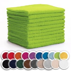 NatureMark Lot de 10 débarbouillettes en Tissu éponge, 100% Coton, 30 x 30 cm, Pomme Verte