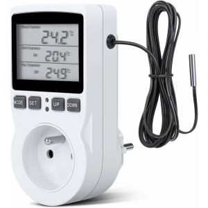 Aimoonsa - Regulateur Temprature Numrique,Prise Thermostat Chauffage Refroidissement Regulateur De Temperature LCD,200v-250v pour Rgulateur