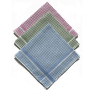 Lot de 12 mouchoirs femme grands carreaux 29x29 cm 100% coton