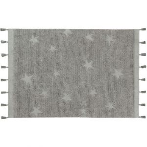 Image de Lorena canals Tapis enfant gris fait main en coton Hippy Stars