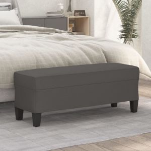 Image de VidaXL Banc Gris 100x35x41 cm Similicuir Grey