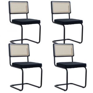 Wokaka - Chaise de salle à manger deux pièces - avec assise rembourrée - Scandinave - Vert (velours)