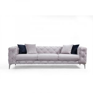 Cotecosy Canap&eacute; 3 places Alykes Tissu Gris clair