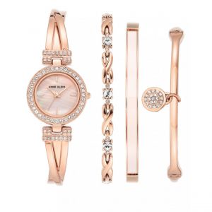 Anne Klein Pack montre femme Box Set AK-2238RGST avec bracelet dor&eacute; rose