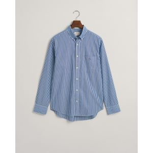 Image de Gant (marque) Men Chemise regular fit en popeline à rayures (L) Bleu