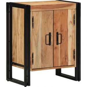 VidaXL Meuble &agrave; Chaussures Noir 30 x 30 x 40 cm Bois d'acacia massif