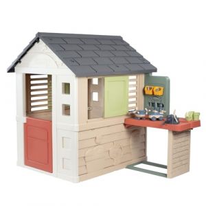 Smoby Life - Maison Nature + Atelier de Bricolage - Nombreux Accessoires - Marteau, Tournevis, V&eacute;hicule &agrave; Construire, Etc. - Mati&egrave;re Recycl&eacute;e - A Partir de 2 Ans - Fabrication Fran&ccedil;aise
