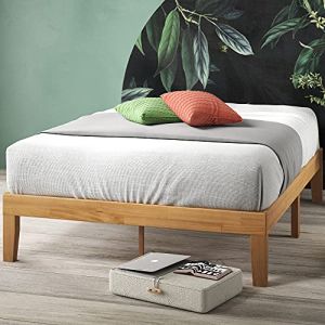 ZINUS Moiz Cadre de lit plateforme en bois 35 cm | Sommier en bois massif | Support à lattes en vois | Pour adultes, enfants et adolescents | Facile à monter | 90 x 190 cm | Naturel