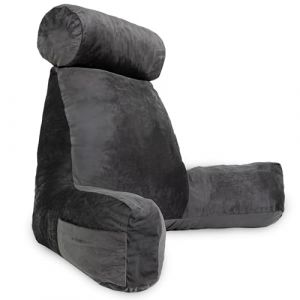 Bananair - Coussin de Lecture Velours - Fabriqué en France - Housse Lavable - Soutien Dorsal Optimal - Accoudoirs Pratiques & Assise Ergonomique - Oreiller/Fauteuil de Lecture