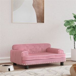 VidaXL Lit pour chien rose 70x45x30 cm velours
