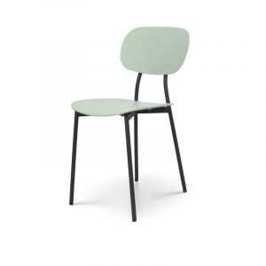 Kosmi Chaise style contemporain verte et pieds en m&eacute;tal noir - mod&egrave;le lea