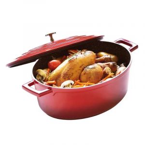 Pradel Cocotte En Fonte Aluminium Ovale Rouge 5,3 L