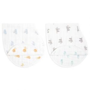 Aden + Anais Lot de 2 bavoirs protection d'épaule Burpy bib Animal Kingdom