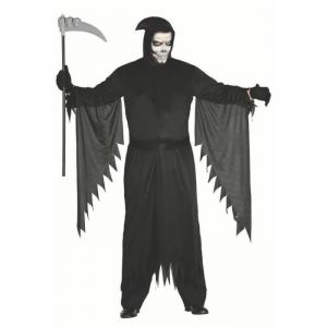 FIESTAS GUIRCA D&eacute;guisement Chasseur d'&Acirc;mes Assassin &agrave; couteau pour hommes - Costume de faucheuse de la mort noire - Costumes d'Halloween pour hommes Taille adolescents 14-16 ans