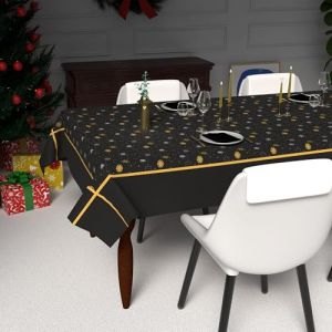 Soleil d'Ocre Nappe Festive imprim&eacute;e Anti-t&acirc;ches Rectangle 140x240 cm Flocons