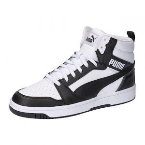 Puma Mixte Rebound V6 Basket, Blanc Black Shadow Gray White, 44 EU