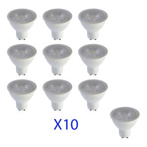 Image de Optonica Lot de 10 Spots LED 7W GU10 A++ Blanc angle 38° Blanc Neutre