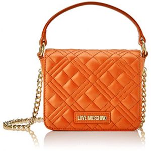 Image de Love Moschino Mini sac cam&eacute;ra effet matelass&eacute; Orange