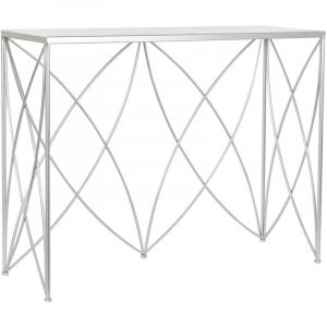 Dkd Home Decor - Console Blanc Argenté Métal Marbre 100 x 33 x 78 cm