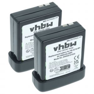 Vhbw 2x Batterie remplacement pour Kenwood PB-32, PB-32H, PB-33 pour radio talkie-walkie (1000mAh, 6V, NiMH)