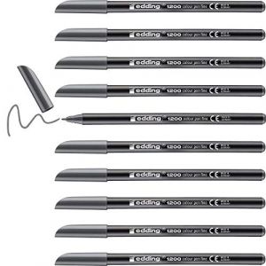 Edding 1200 Feutre de coloriage pointe fine - vert - 10 stylos - pointe ronde 1 mm - stylo pour ecriture, dessin, coloriage