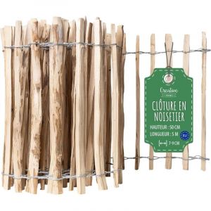 Clôture De Jardin En Bois De Noisetier Creative Home | Hauteur 50 Cm Longeur 5 M | Espacement Des Lattes 7-9 Cm | Bordure Pelouse