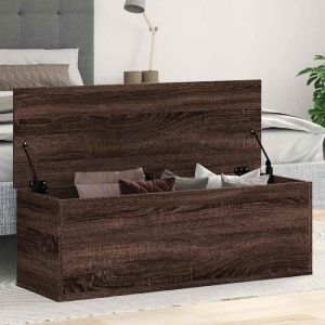 VidaXL Boîte de rangement chêne marron 102x35x35 cm bois d ingénierie