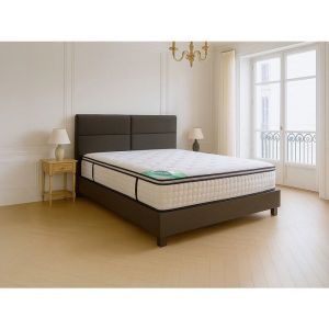 Matelas 180 x 200 cm ressorts ensachés 7 zones surmatelas intégré et coutil bambou ép.23cm - TAREVO de NATUREA