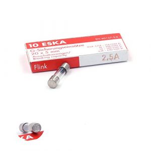 Eska Fusible Rapide (F) en verre 2.5A/250VAC 5x20mm (Boite de 10 Fusibles)