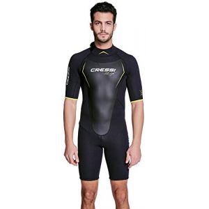 Cressi Altum Man 3mm Wetsuit Combinaisons Shorty Homme Premium Néoprène 3 mm, Noir/Jaune, XXXL/7 - 8022983148878