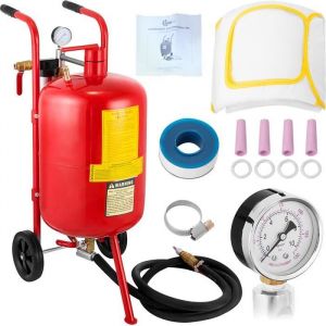 Mophorn Sablière mobile à air comprimé 40 l - Sableuse mobile - 10 gallon - Machine de sablage de 40 l - Rouge