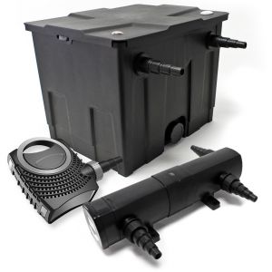 Image de wiltec Kit de Filtration de Bassin Bio 12000l Stérilisateur UVC 18W 80W Pompe éco