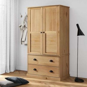VidaXL Garde-Robe Vigo 90x55x176 Cm Bois Massif De Pin