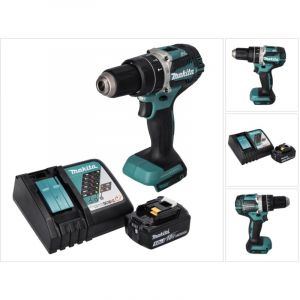 Makita DHP 484 RT1 Perceuse-visseuse à percussion sans fil 18 V 54 Nm brushless + 1x Batterie 5,0 Ah + Chargeur