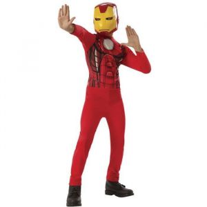 Rubie's Déguisement Iron Man pour garçons et Filles, Combinaison avec Masque, Costume Basique, Licence Officielle Marvel pour Anniversaires, fêtes et Cadeaux