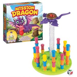 Dujardin Mission Dragon | Jeu de société Enfant | Jeu d'action, adresse et Construction | Vole Les Rubis Avant de réveiller Le Dragon destructeur | Jeu Familial Amusant | 2 à 4 Joueurs | Dès 5 Ans