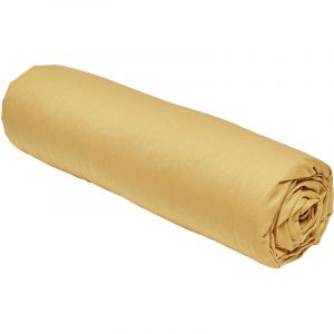 Today Drap housse 100% coton 160 x 200 cm extensible bonnet 25 cm essential coloris Beige Ocre