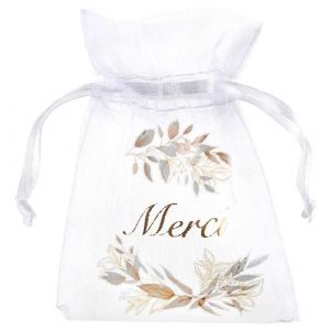 Ruedelafete 4 sachets tissu organdi feuillage naturel 7.5x10cm - générique 000837800000026