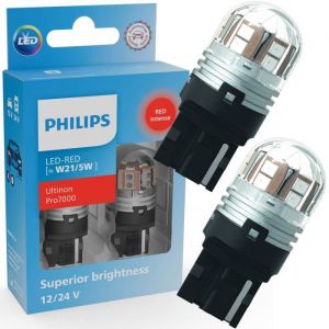 Philips Ultinon Pro7000 LED lampe de signalisation automobile (W21/5W red), 12V/24V