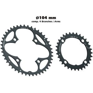 Image de Stronglight Plateaux VTT 4 branches 104mm (triple en 2x9 )