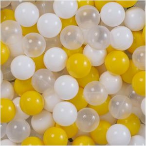 Balles pour Piscine à Balles de Jeu pour Bébé Enfants MISIOO Plastique Colorées 6 cm 150 Boules: Jaune/Blanc/Transparent