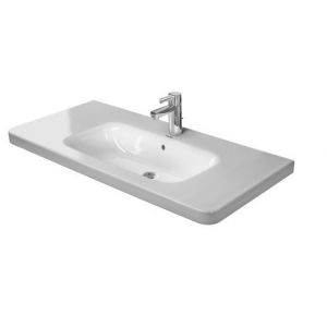 Duravit Meuble lavabo DuraStyle 100cm avec trop-plein, avec banc à trou de coulée, sans trou de coulée, Coloris: Blanc avec Wondergliss