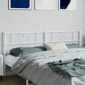 VidaXL Tête de lit métal blanc 200 cm